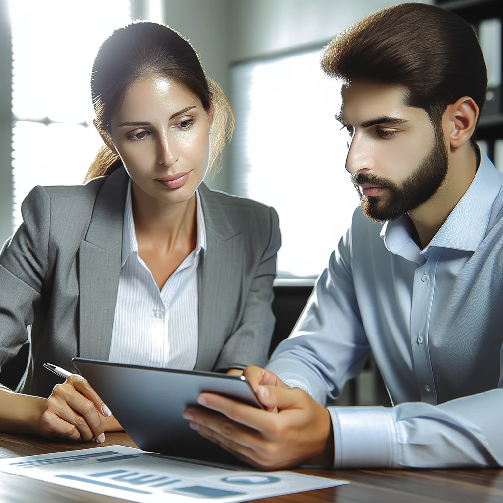 Un profesional en contabilidad ayudando a un cliente a entender sus responsabilidades fiscales